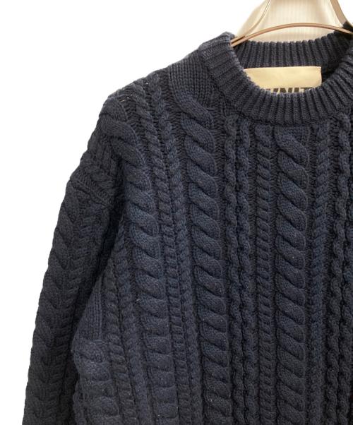 NKNIT（ンニット）NKNIT (ンニット) big cable KNIT ネイビーの古着・服飾アイテム