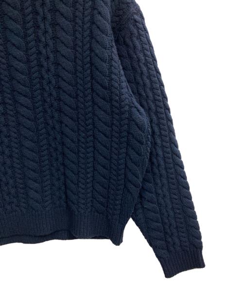 NKNIT（ンニット）NKNIT (ンニット) big cable KNIT ネイビーの古着・服飾アイテム