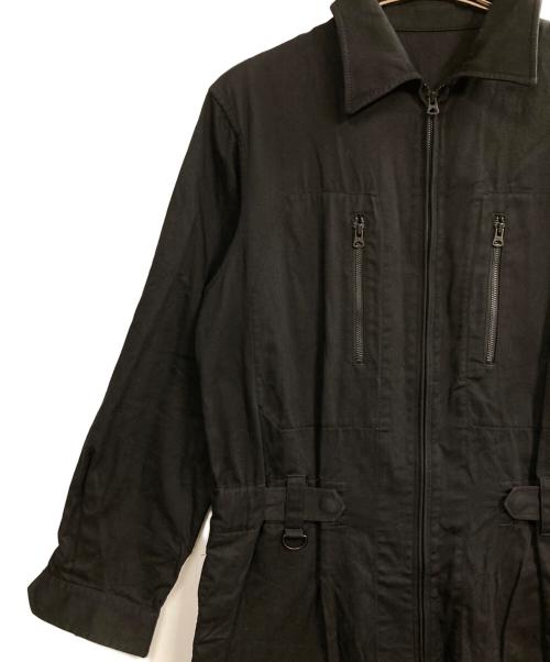 s'yte（サイト）s'yte (サイト) COTTON TWILL 6-POCKET ZIP-UP JUMPSUIT ブラック サイズ:2の古着・服飾アイテム