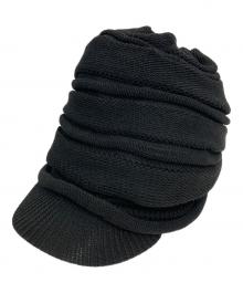s'yte（サイト）の古着「ACRYLIC FLAX KNIT CASQUETTE」｜ブラック