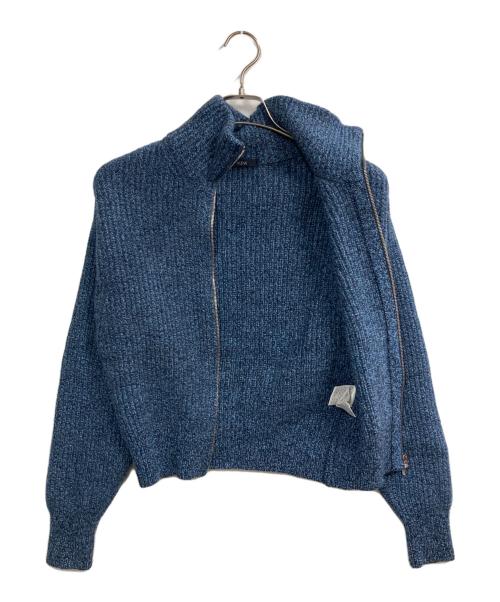 YLEVE（イレーヴ）YLEVE (イレーヴ) WOOL KNIT FULL ZIP PULL OVER ブルー サイズ:1の古着・服飾アイテム