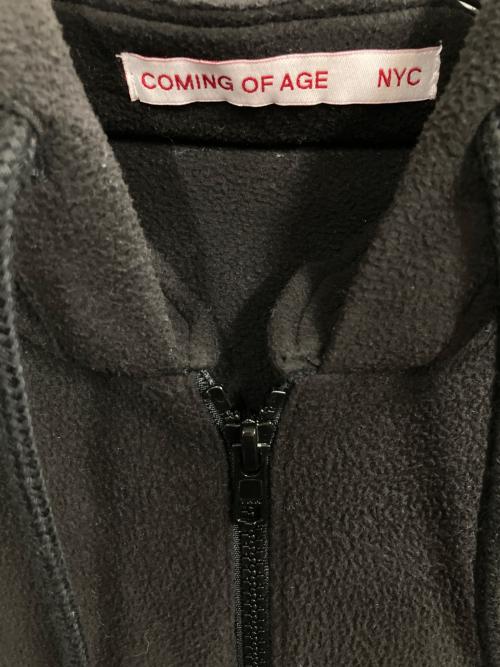 COMING OF AGE NYC（カミングオブエイジニューヨーク）COMING OF AGE NYC (カミングオブエイジニューヨーク) フリースパーカー ブラック サイズ:表記なしの古着・服飾アイテム