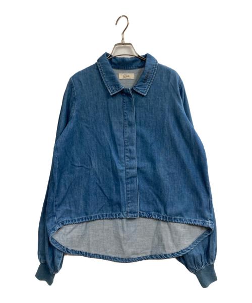 Q.anos（キュアノス）Q.anos (キュアノス) 2WAYデニムシャツ インディゴ サイズ:Fの古着・服飾アイテム