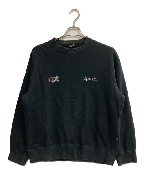 OPTSTUFF（オプトスタフ）optstuff (オプトスタフ) クルーネックスウェット ブラック サイズ:Mの古着・服飾アイテム