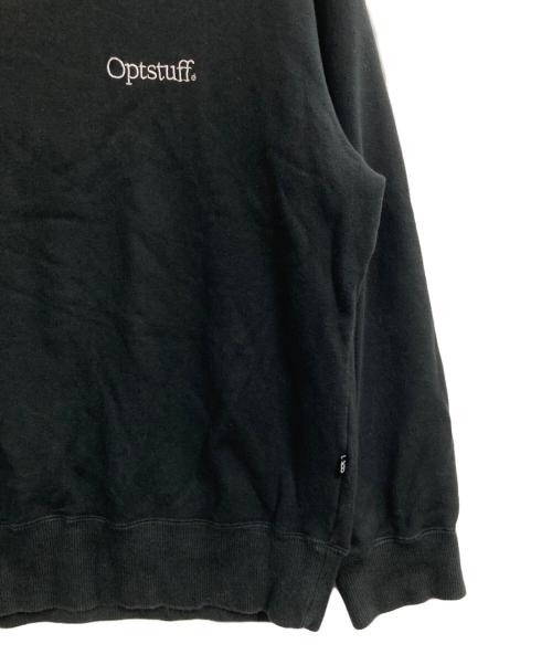 OPTSTUFF（オプトスタフ）optstuff (オプトスタフ) クルーネックスウェット ブラック サイズ:Mの古着・服飾アイテム