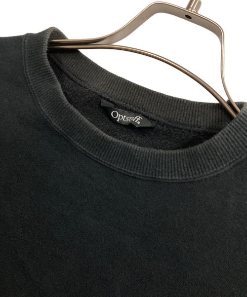 OPTSTUFF（オプトスタフ）optstuff (オプトスタフ) クルーネックスウェット ブラック サイズ:Mの古着・服飾アイテム
