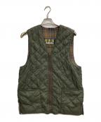 Barbourバブアー）の古着「QUILTED WAISTCOAT ZIP-IN LINER VEST」｜オリーブ