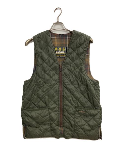 Barbour（バブアー）Barbour (バブアー) QUILTED WAISTCOAT ZIP-IN LINER VEST オリーブ サイズ:記載なし（実寸サイズを参照ください）の古着・服飾アイテム