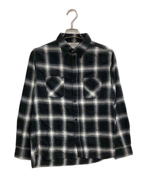 FIVE BROTHER（ファイブブラザー）FIVE BROTHER (ファイブブラザー) 70s復刻 オンブレチェックシャツ ブラック サイズ:Mの古着・服飾アイテム