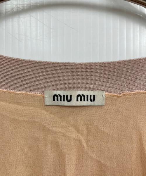 MIU MIU（ミュウミュウ）MIU MIU (ミュウミュウ) 切替ニットカーディガン ピンク サイズ:44の古着・服飾アイテム
