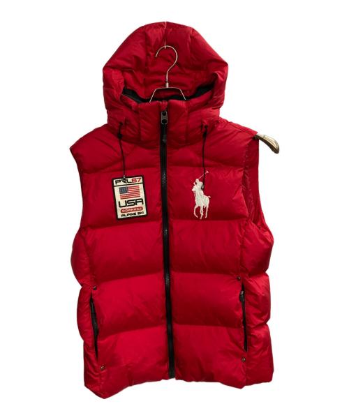 POLO RALPH LAUREN（ポロ・ラルフローレン）POLO RALPH LAUREN (ポロ・ラルフローレン) ビッグポニーダウンベスト レッド サイズ:Mの古着・服飾アイテム