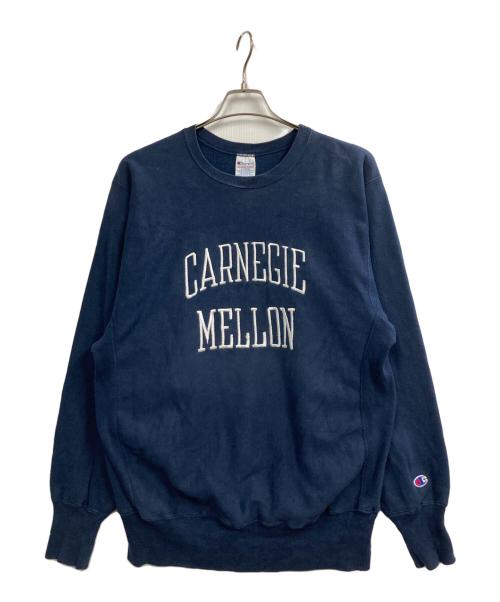 Champion REVERSE WEAVE（チャンピオン リバース ウィーブ）Champion REVERSE WEAVE (チャンピオン リバース ウィーブ) 90s Carnegie Mellon刺繍スウェット ネイビー サイズ:XLの古着・服飾アイテム