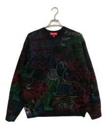 SUPREME（シュプリーム）の古着「26SS collage embroidered sweater」｜ブラック