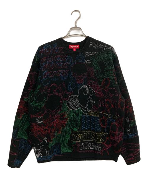 SUPREME（シュプリーム）SUPREME (シュプリーム) 26SS collage embroidered sweater ブラック サイズ:Lの古着・服飾アイテム