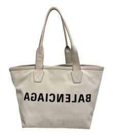 BALENCIAGA（バレンシアガ）の古着「反転ロゴJUMBO SMALL TOTE」｜ベージュ