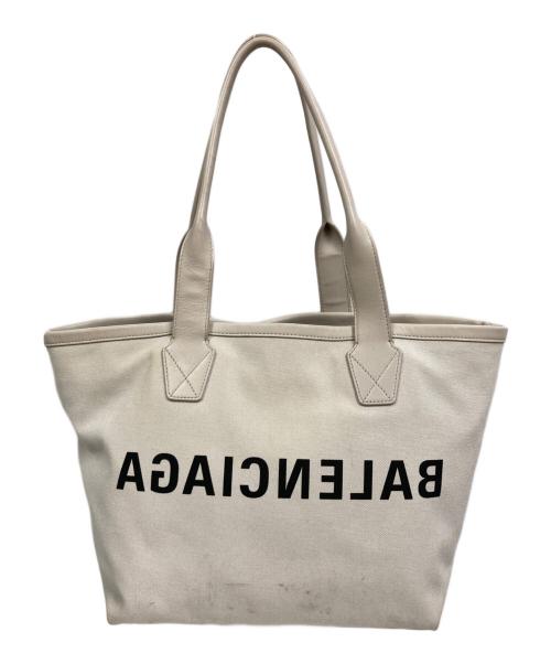 BALENCIAGA（バレンシアガ）BALENCIAGA (バレンシアガ) 反転ロゴJUMBO SMALL TOTE ベージュの古着・服飾アイテム