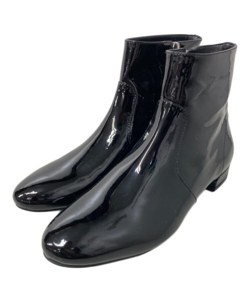 PRADA（プラダ）PRADA (プラダ) パテントサイドジップブーツ ブラック サイズ:361/2の古着・服飾アイテム