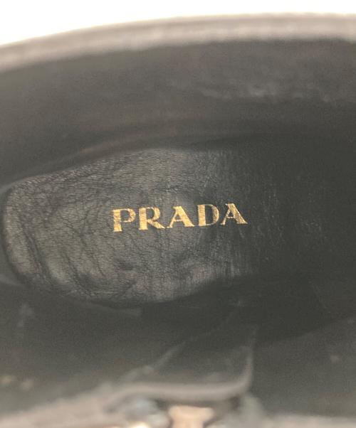 PRADA（プラダ）PRADA (プラダ) パテントサイドジップブーツ ブラック サイズ:361/2の古着・服飾アイテム