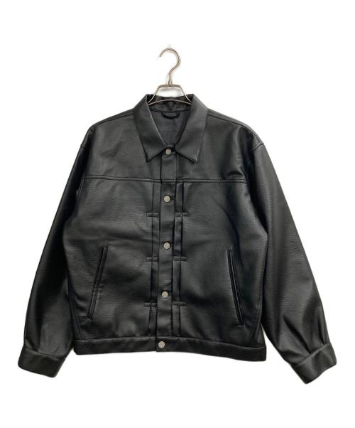 JOURNAL STANDARD relume（ジャーナルスタンダード レリューム）JOURNAL STANDARD relume (ジャーナルスタンダード レリューム) シンセティック レザー トラッカージャケット ブラック サイズ:Lの古着・服飾アイテム