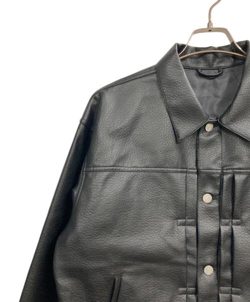 JOURNAL STANDARD relume（ジャーナルスタンダード レリューム）JOURNAL STANDARD relume (ジャーナルスタンダード レリューム) シンセティック レザー トラッカージャケット ブラック サイズ:Lの古着・服飾アイテム