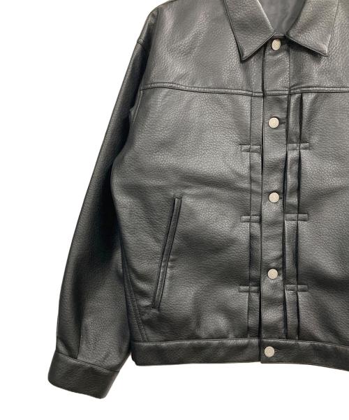 JOURNAL STANDARD relume（ジャーナルスタンダード レリューム）JOURNAL STANDARD relume (ジャーナルスタンダード レリューム) シンセティック レザー トラッカージャケット ブラック サイズ:Lの古着・服飾アイテム