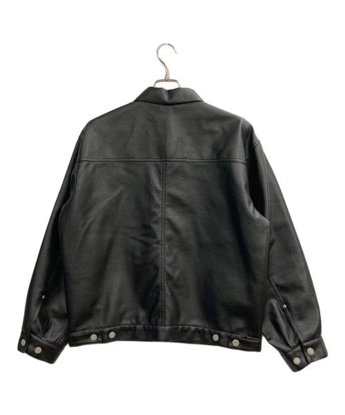JOURNAL STANDARD relume（ジャーナルスタンダード レリューム）JOURNAL STANDARD relume (ジャーナルスタンダード レリューム) シンセティック レザー トラッカージャケット ブラック サイズ:Lの古着・服飾アイテム