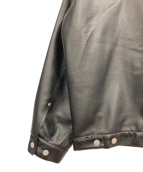 JOURNAL STANDARD relume（ジャーナルスタンダード レリューム）JOURNAL STANDARD relume (ジャーナルスタンダード レリューム) シンセティック レザー トラッカージャケット ブラック サイズ:Lの古着・服飾アイテム