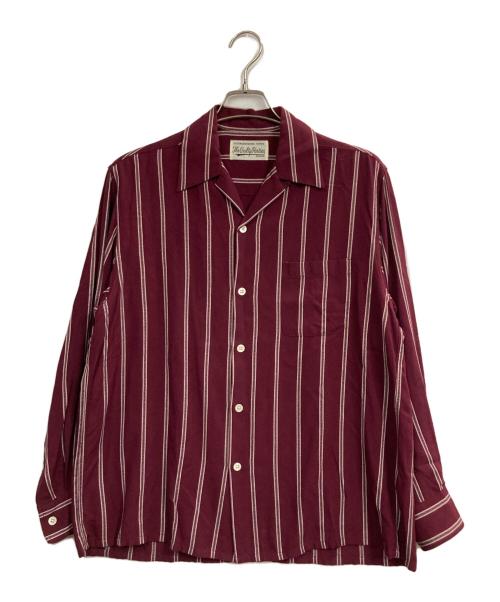 WACKO MARIA（ワコマリア）WACKO MARIA (ワコマリア) STRIPED OPEN COLLER SHIRT ワインレッド サイズ:Sの古着・服飾アイテム