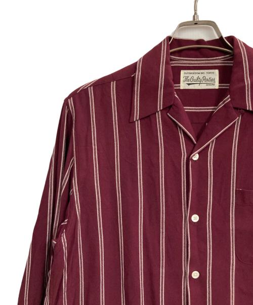 WACKO MARIA（ワコマリア）WACKO MARIA (ワコマリア) STRIPED OPEN COLLER SHIRT ワインレッド サイズ:Sの古着・服飾アイテム