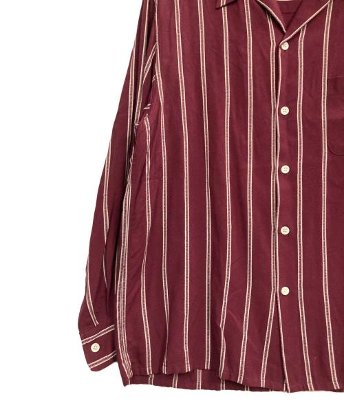 WACKO MARIA（ワコマリア）WACKO MARIA (ワコマリア) STRIPED OPEN COLLER SHIRT ワインレッド サイズ:Sの古着・服飾アイテム