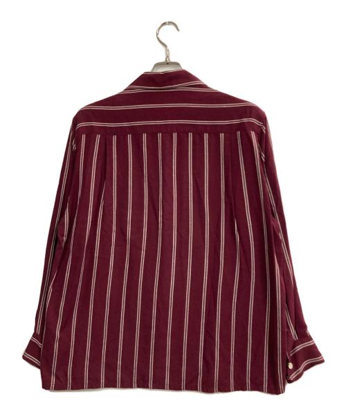 WACKO MARIA（ワコマリア）WACKO MARIA (ワコマリア) STRIPED OPEN COLLER SHIRT ワインレッド サイズ:Sの古着・服飾アイテム