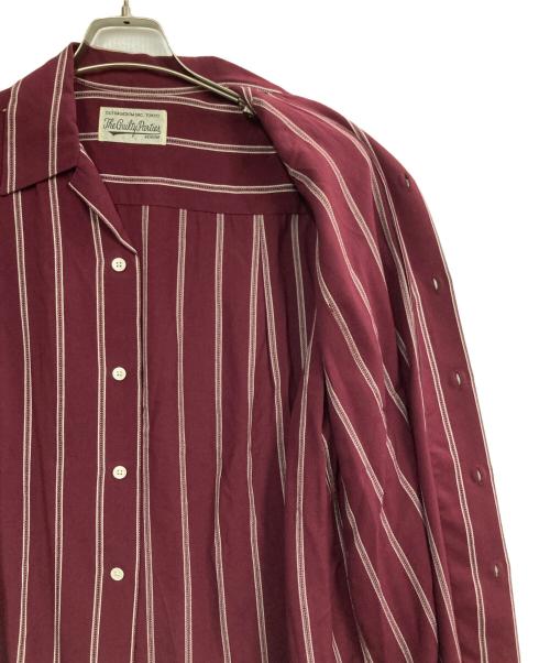 WACKO MARIA（ワコマリア）WACKO MARIA (ワコマリア) STRIPED OPEN COLLER SHIRT ワインレッド サイズ:Sの古着・服飾アイテム