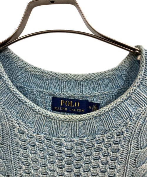 POLO RALPH LAUREN（ポロ・ラルフローレン）POLO RALPH LAUREN (ポロ・ラルフローレン) インディゴ染星条旗コットンニット インディゴ サイズ:Mの古着・服飾アイテム