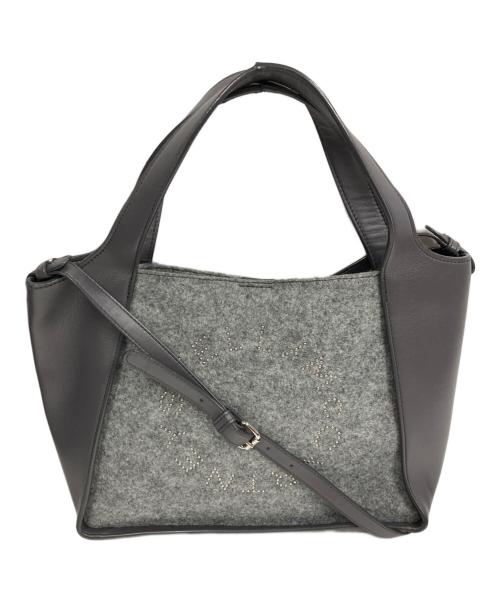 STELLA McCARTNEY（ステラマッカートニー）STELLA McCARTNEY (ステラマッカートニー) スタッズロゴ フェルト2WAYバッグ グレーの古着・服飾アイテム