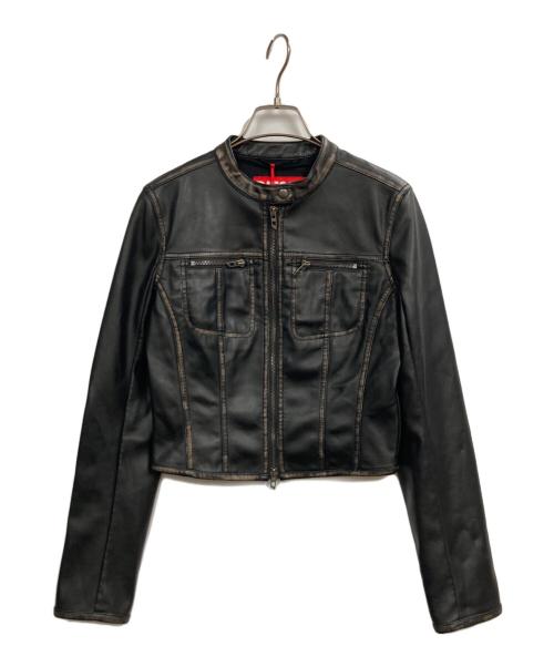 DIESEL（ディーゼル）DIESEL (ディーゼル) G-LOBEエ コレザージャケット ブラック サイズ:38の古着・服飾アイテム