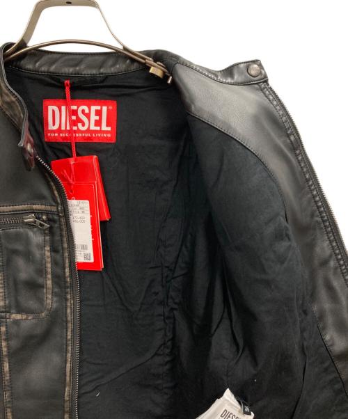 DIESEL（ディーゼル）DIESEL (ディーゼル) G-LOBEエ コレザージャケット ブラック サイズ:38の古着・服飾アイテム