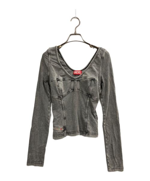DIESEL（ディーゼル）DIESEL (ディーゼル) T-ELIN ラウンドネックカットソー グレー サイズ:Mの古着・服飾アイテム