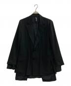 GROUND Yグラウンドワイ）の古着「TRIACETATE/POLYESTER CREPE de CHINE DOUBLE JACKET」｜ブラック