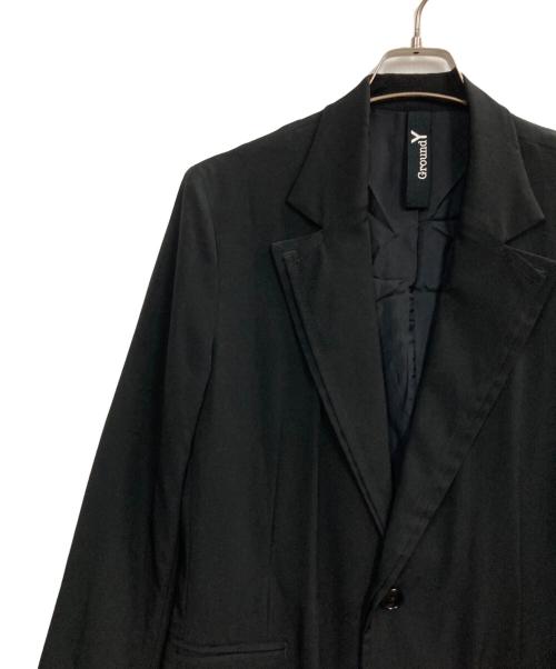 GROUND Y（グラウンドワイ）GROUND Y (グラウンドワイ) TRIACETATE/POLYESTER CREPE de CHINE DOUBLE JACKET ブラック サイズ:3の古着・服飾アイテム