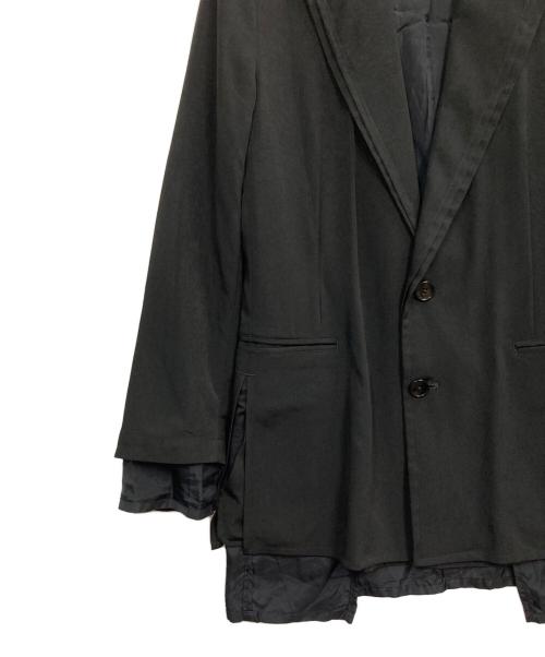 GROUND Y（グラウンドワイ）GROUND Y (グラウンドワイ) TRIACETATE/POLYESTER CREPE de CHINE DOUBLE JACKET ブラック サイズ:3の古着・服飾アイテム