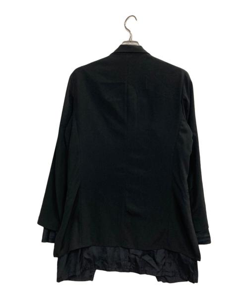GROUND Y（グラウンドワイ）GROUND Y (グラウンドワイ) TRIACETATE/POLYESTER CREPE de CHINE DOUBLE JACKET ブラック サイズ:3の古着・服飾アイテム