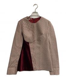 STELLA McCARTNEY（ステラマッカートニー）の古着「ハウンドトゥースタイトブラウス」｜レッド