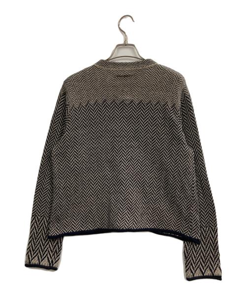 Pal'las Palace（パラスパレス）PAL'LAS PALACE (パラスパレス) リネンコットンカーディガン ブラック×ベージュの古着・服飾アイテム