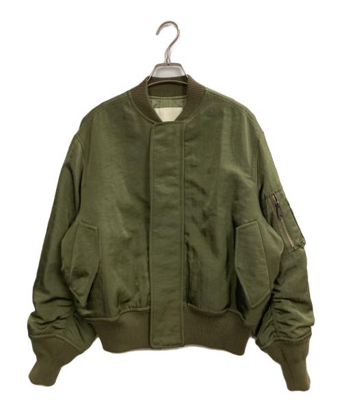uncrave（アンクレイヴ）uncrave (アンクレイヴ) グロッシー パディング ブルゾン カーキ サイズ:1の古着・服飾アイテム