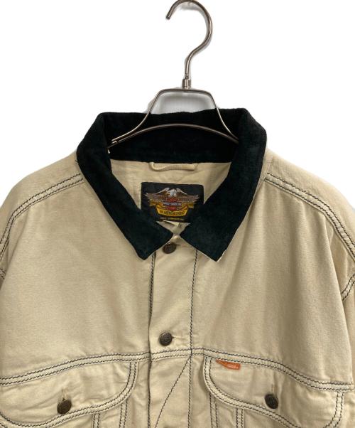 HARLEY-DAVIDSON（ハーレーダビッドソン）HARLEY-DAVIDSON (ハーレーダビッドソン) トラッカージャケット ベージュ サイズ:Lの古着・服飾アイテム