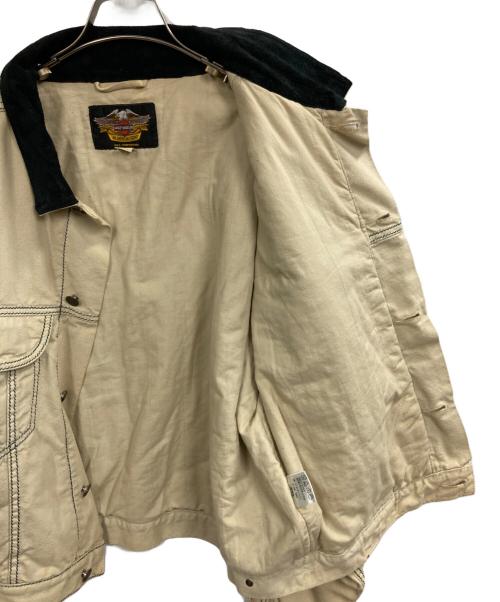 HARLEY-DAVIDSON（ハーレーダビッドソン）HARLEY-DAVIDSON (ハーレーダビッドソン) トラッカージャケット ベージュ サイズ:Lの古着・服飾アイテム