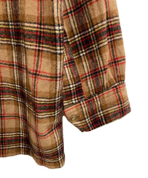 PENDLETON（ペンドルトン）PENDLETON (ペンドルトン) 70-80s オープンカラーチェックシャツ ブラウン サイズ:Lの古着・服飾アイテム
