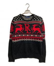 POLO RALPH LAUREN（ポロ・ラルフローレン）の古着「ノルディック柄ニット」｜ブラック