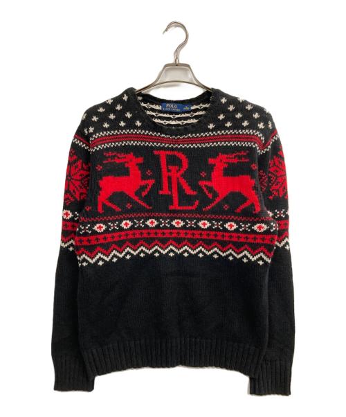 POLO RALPH LAUREN（ポロ・ラルフローレン）POLO RALPH LAUREN (ポロ・ラルフローレン) ノルディック柄ニット ブラック サイズ:Mの古着・服飾アイテム