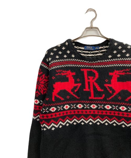 POLO RALPH LAUREN（ポロ・ラルフローレン）POLO RALPH LAUREN (ポロ・ラルフローレン) ノルディック柄ニット ブラック サイズ:Mの古着・服飾アイテム